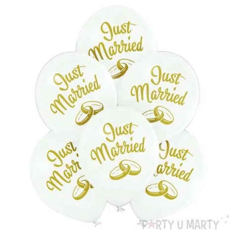 balony just married bialy belbal 10 6 szt