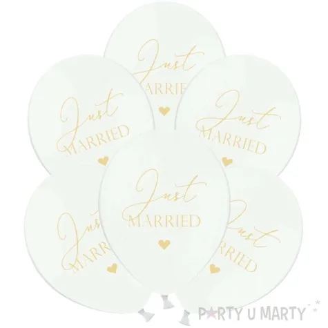 balony just married pastel biale strong 12 6 szt