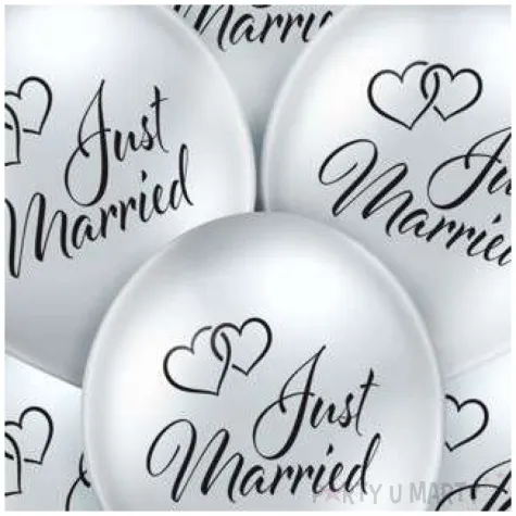 balony just married srebrne belbal 12 6 szt