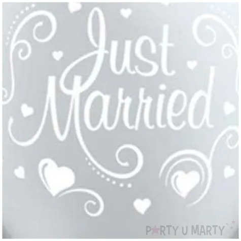 balony just married srebrne qualatex 11 25 szt