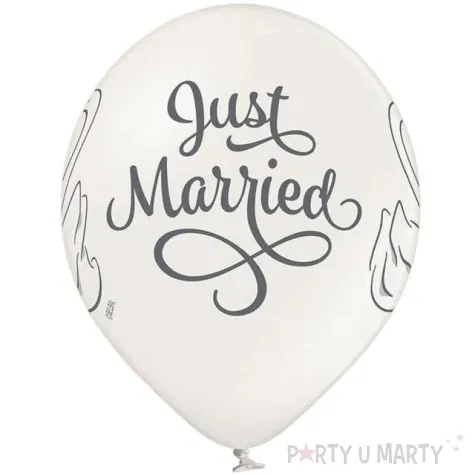 balony just married swan pastel bialy belbal 12 6 szt