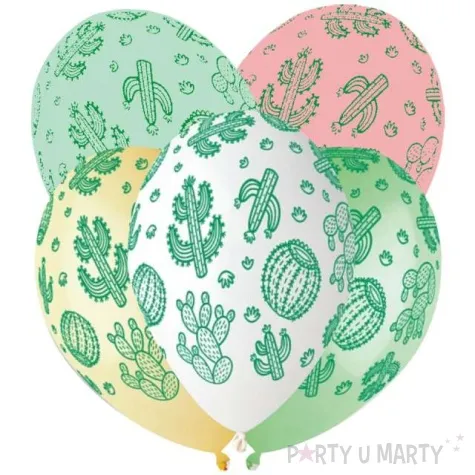 balony kaktusy kolorowe gemar 13 5 szt