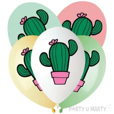 balony kaktusy w doniczkach mix gemar 13 5 szt