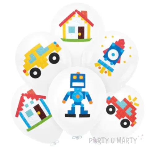 balony klocki figurki pastel mix partypal 12 6 szt