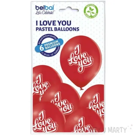 balony kocham cie pastel bialy belbal 12 6 szt
