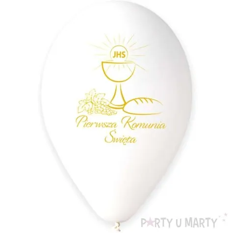 balony komunia kielich ihs bialy gemar 13 25 szt