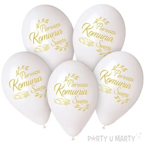 balony komunia swieta biblia i galazki bialy gemar 13 5 szt
