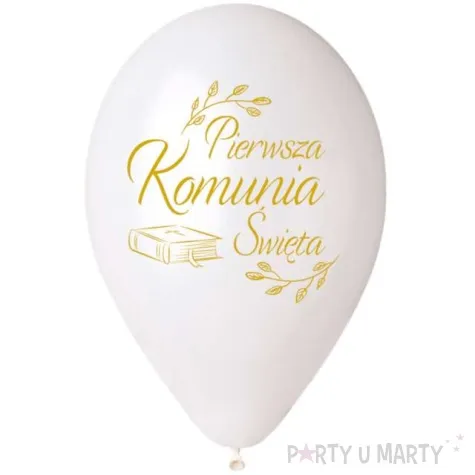 balony komunia swieta biblia i galazki bialy gemar 13 5 szt