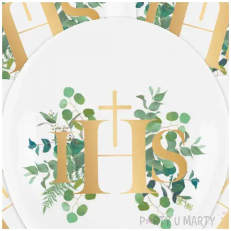 balony komunia swieta ihs eukaliptus bialy partypal 12 5 szt
