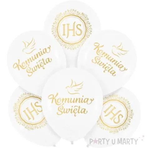 balony komunia swieta ihs mix bialy partypal 12 6 szt