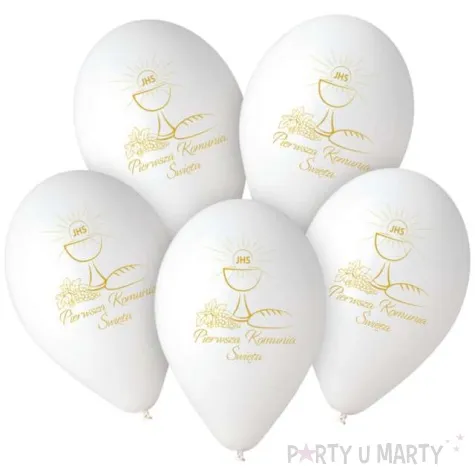balony komunia swieta kielich ihs bialy gemar 13 5 szt