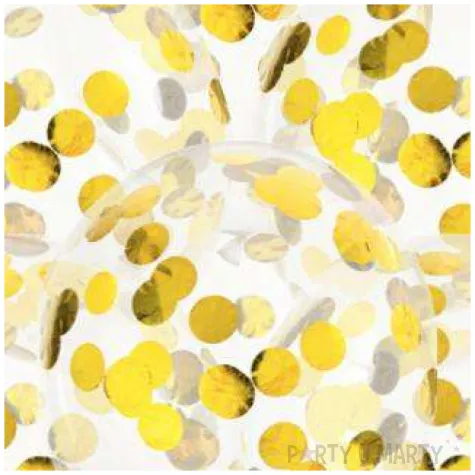 balony konfetti grochy zlote transparentne partydeco 12 6 szt