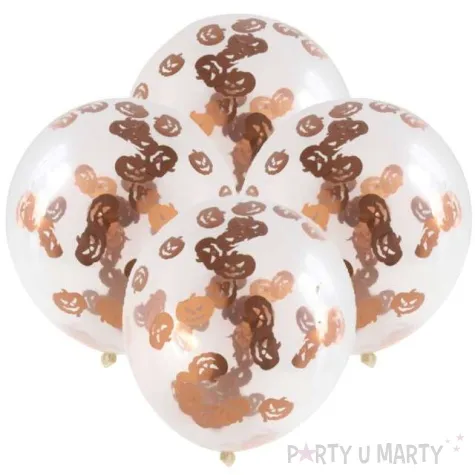 balony konfetti halloween dynia transparentny folat 12 4 szt