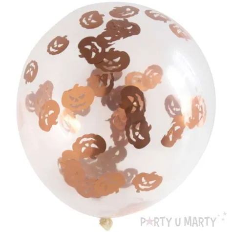 balony konfetti halloween dynia transparentny folat 12 4 szt