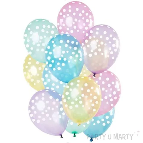 balony kropki pastel mix folat 12 12 szt