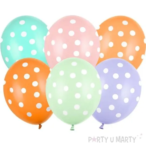 balony kropki pastel mix partydeco 12 50 szt