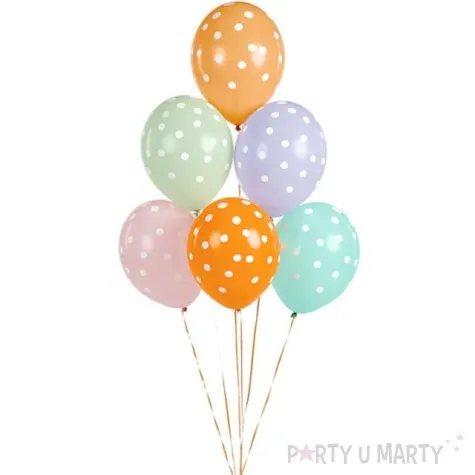 balony kropki pastel mix partydeco 12 50 szt
