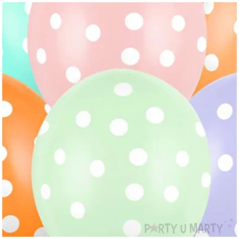 balony kropki pastel mix partydeco 12 6 szt