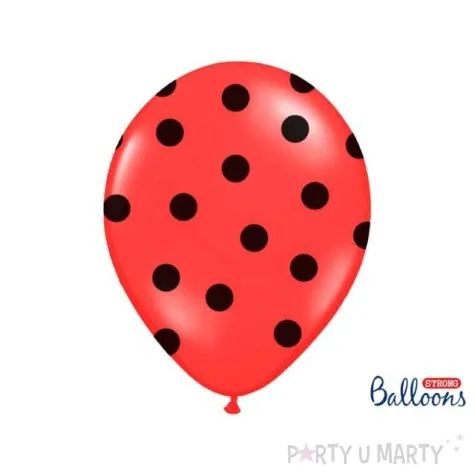 balony kropki pastel poppy red strong 14 6 szt