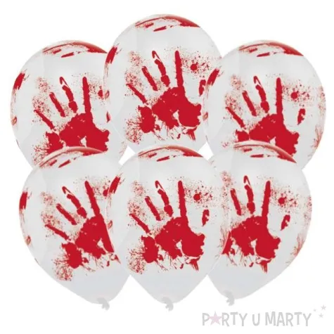 balony krwawa dlon pastel white amscan 10 6 szt