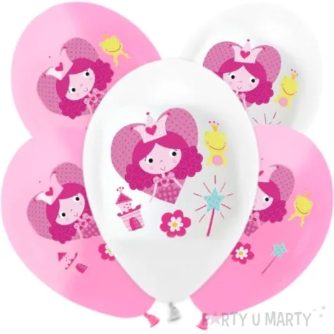 balony ksiezniczka mala bialo rozowy pastel gemar 12 5 szt