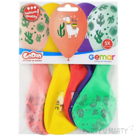 balony lama i kaktusy 13 gemar 5 szt