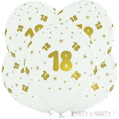 balony lateksowe gold 18 biale adikbal 12 5 szt