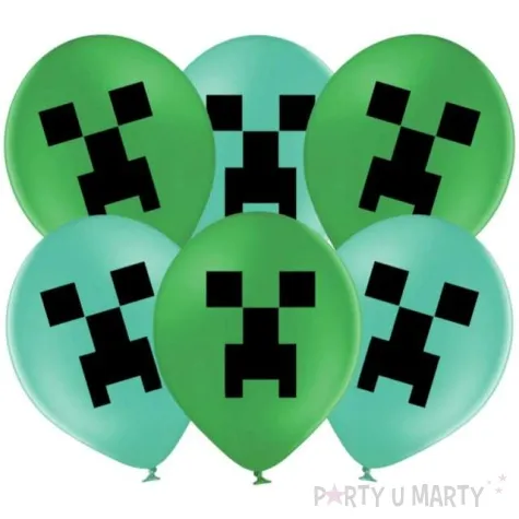 balony lateksowe piksel creeper congee 6szt 14