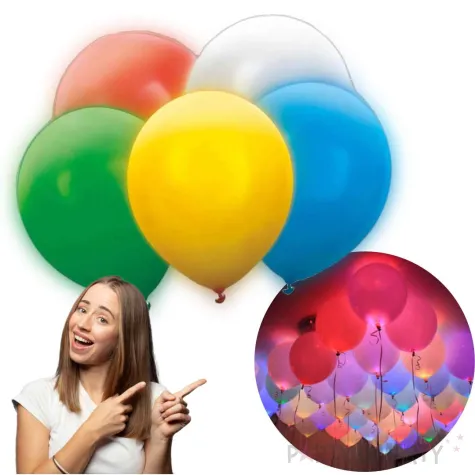 balony lateksowe z diodami led swiecace i kolorowe 12 cali 5 sztuk