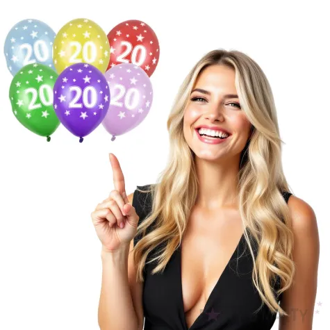 balony liczba 20 metalik mix strong 14 6 szt