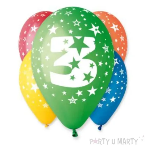 balony liczba 3 pastel mix gemar 12 5 szt