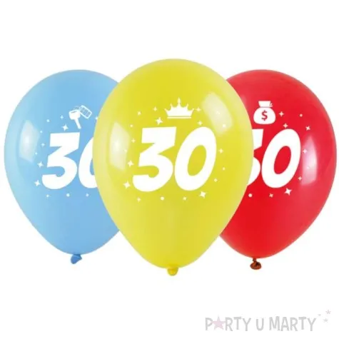 balony liczba 30 w koronie mix arpex 14 3 szt