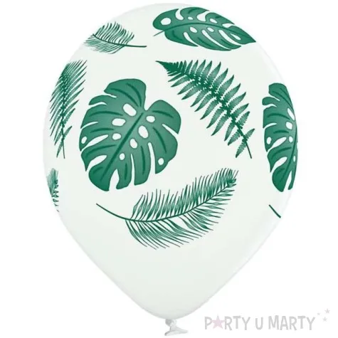 balony liscie palmy pastel biale belbal 12 6 szt
