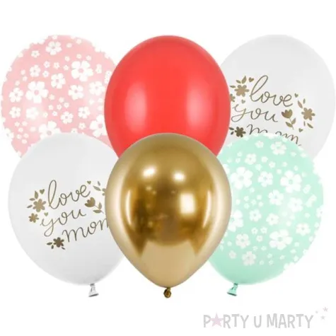 balony love you mom mix partydeco 12 6 szt