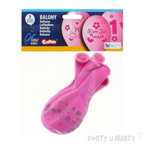 balony mam juz roczek rozowe gemar 12 5 szt