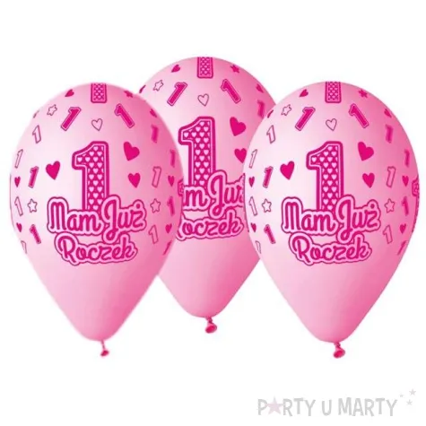 balony mam juz roczek rozowe gemar 13 5 szt