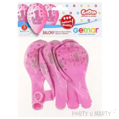 balony mam juz roczek rozowe gemar 13 5 szt