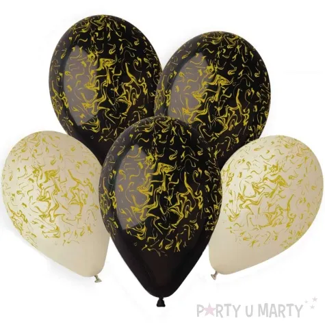 balony marmur czarny latte gemar 13 5 szt