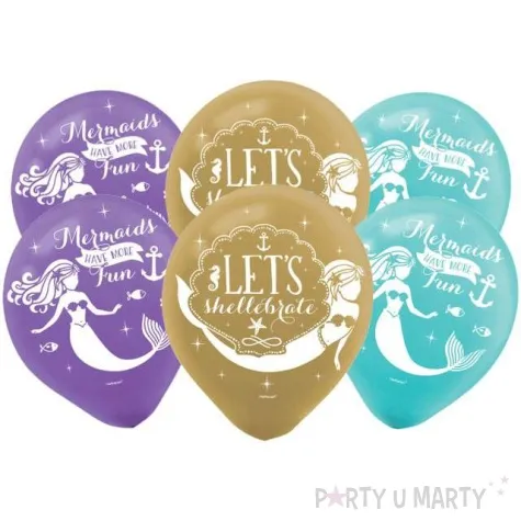 balony mermaid wishes mix amscan 11 6 szt
