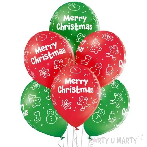 balony merry chistmas pastel mix belbal 12 6 szt