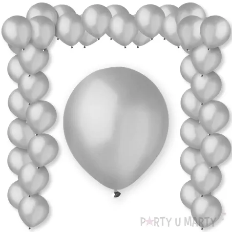balony metalic silver srebrny metaliczny decomex 9 100 szt