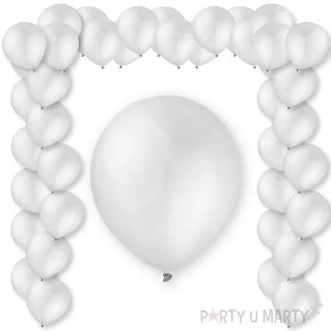 balony metalic white bialy metaliczny decomex 9 100 szt