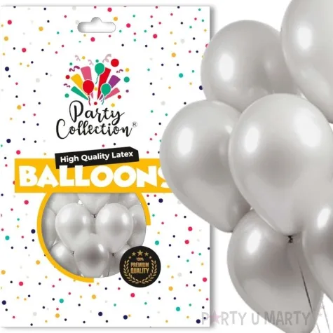 balony metalik srebrny partycollection 12 50 szt