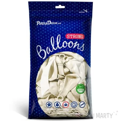 balony metallic biale 10 strong 10 szt