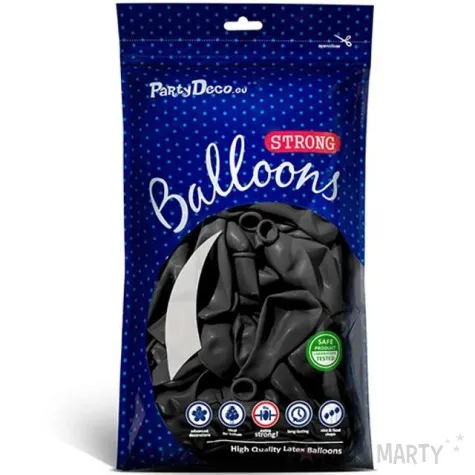balony metallic czarne 10 strong 10 szt