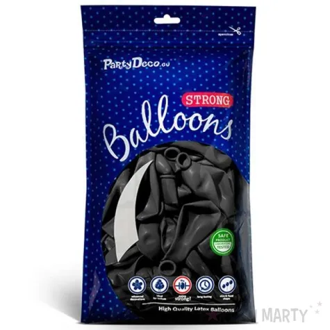 balony metallic czarne 12 strong 10 szt