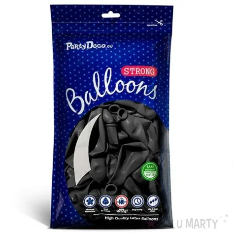balony metallic czarne 9 strong 100 szt
