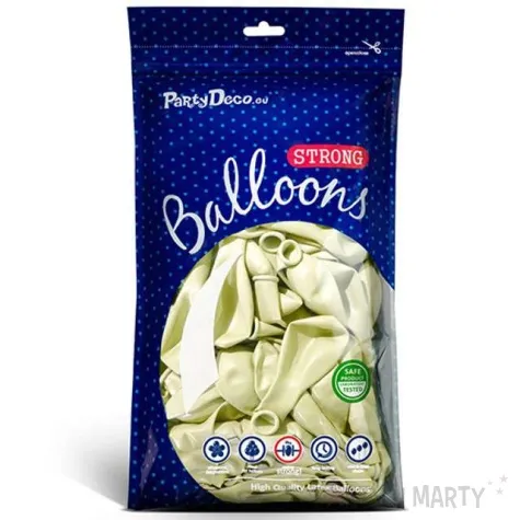 balony metallic kremowe 12 strong 10 szt