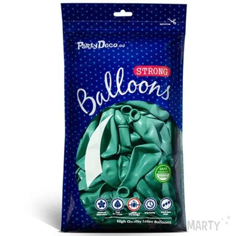 balony metallic zielone ciemne 9 strong 50 szt