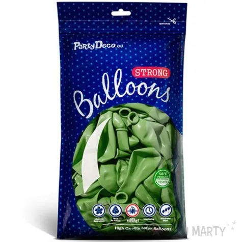 balony metallic zielone jabluszko 12 strong 50 szt